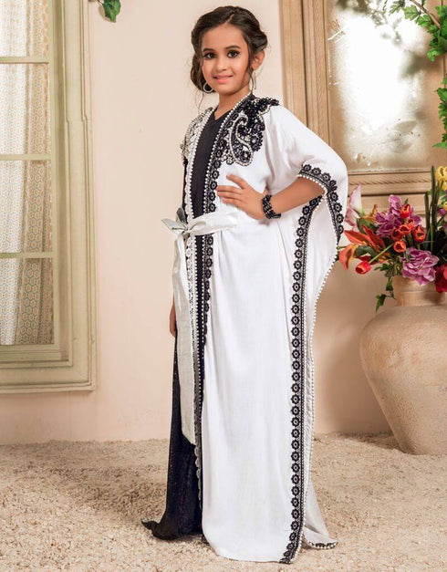 Jacket Style Moroccan Kids Party Wear Kaftan