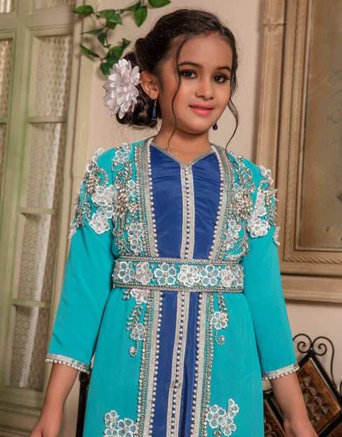 Jacket Style Moroccan Kids Party Wear Kaftan
