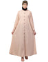 Women Front open & cuff Daily wear casual Abaya In the Shade of skin
